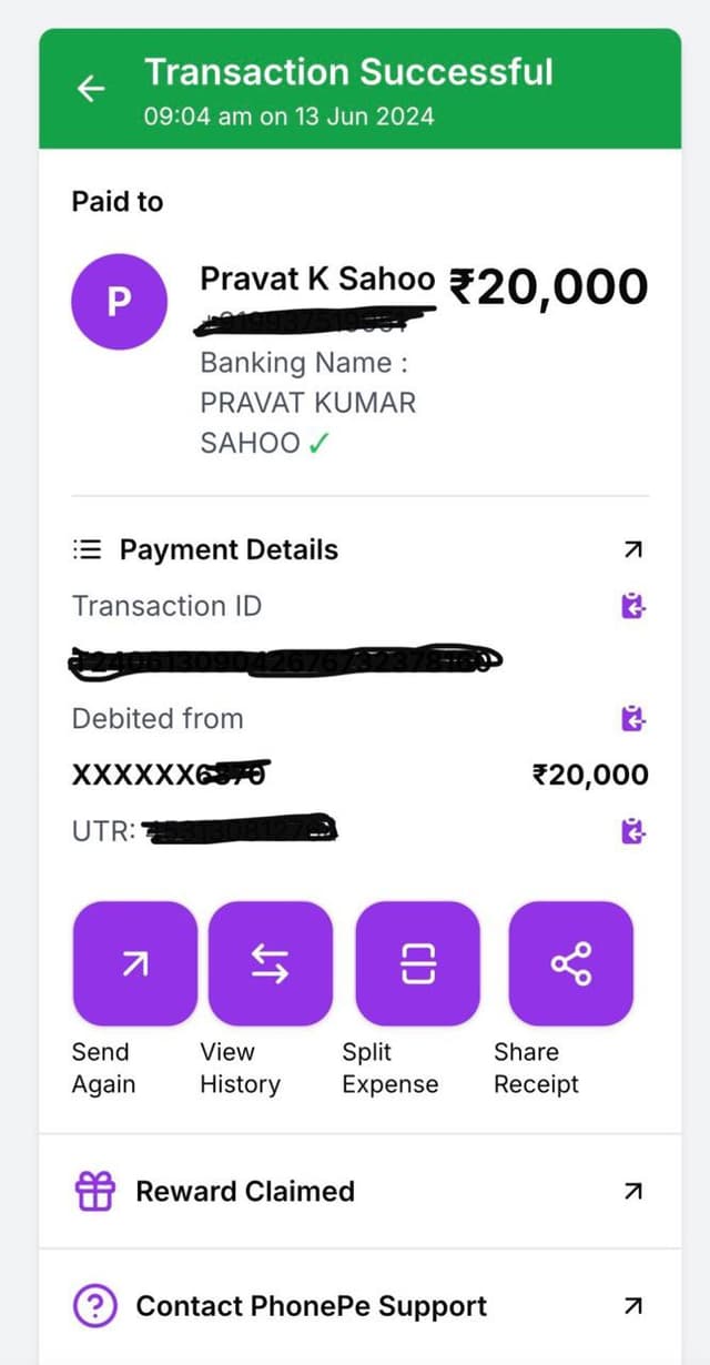 PhonePe Receipt Demo